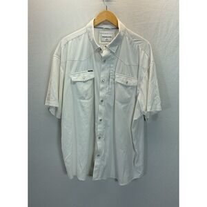 Poncho Outdoors Mens XXL Reg. Short Sleeve Ivory Western Snap Fishing Shirt